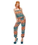 Mono largo palabra de honor con estampado zigza - Image 2